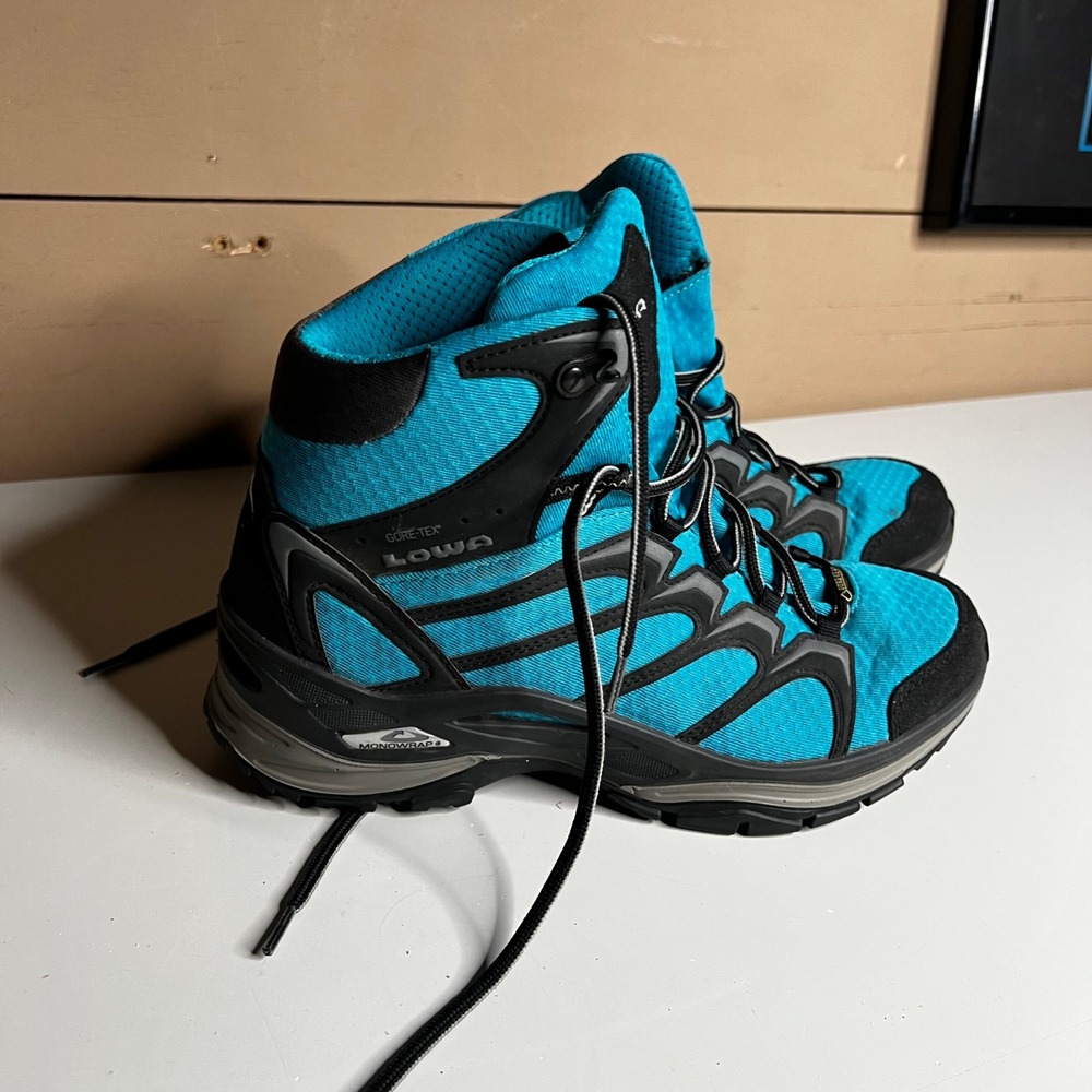 Lowa Innox GTX Mid Hiking Boots Blue Black Gore-Tex Mens 7.5 Waterproof Trail